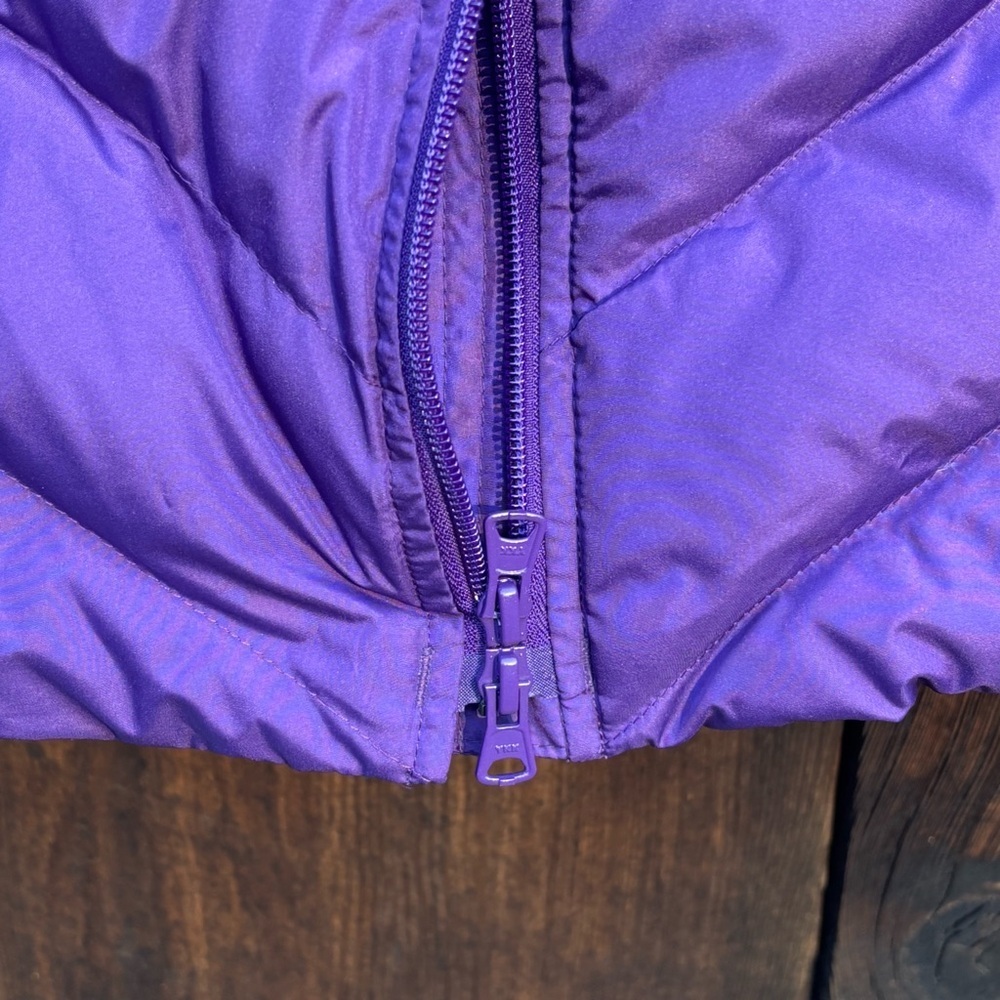 Lands End Down Puffer Coat 600 80/20 Deep Purple Hood Size S 6-8 - Picture 9 of 11